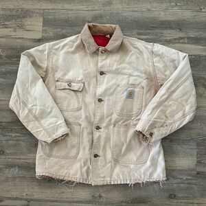 Vintage Carhartt Chore Barn Coat Red Duck Lined Size L/XL